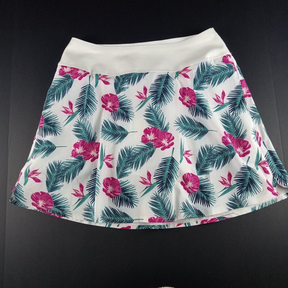 PUMA PWRSHAPE Paradise Golf Skirt Skort Women's Size Small White Fuchsia Floral